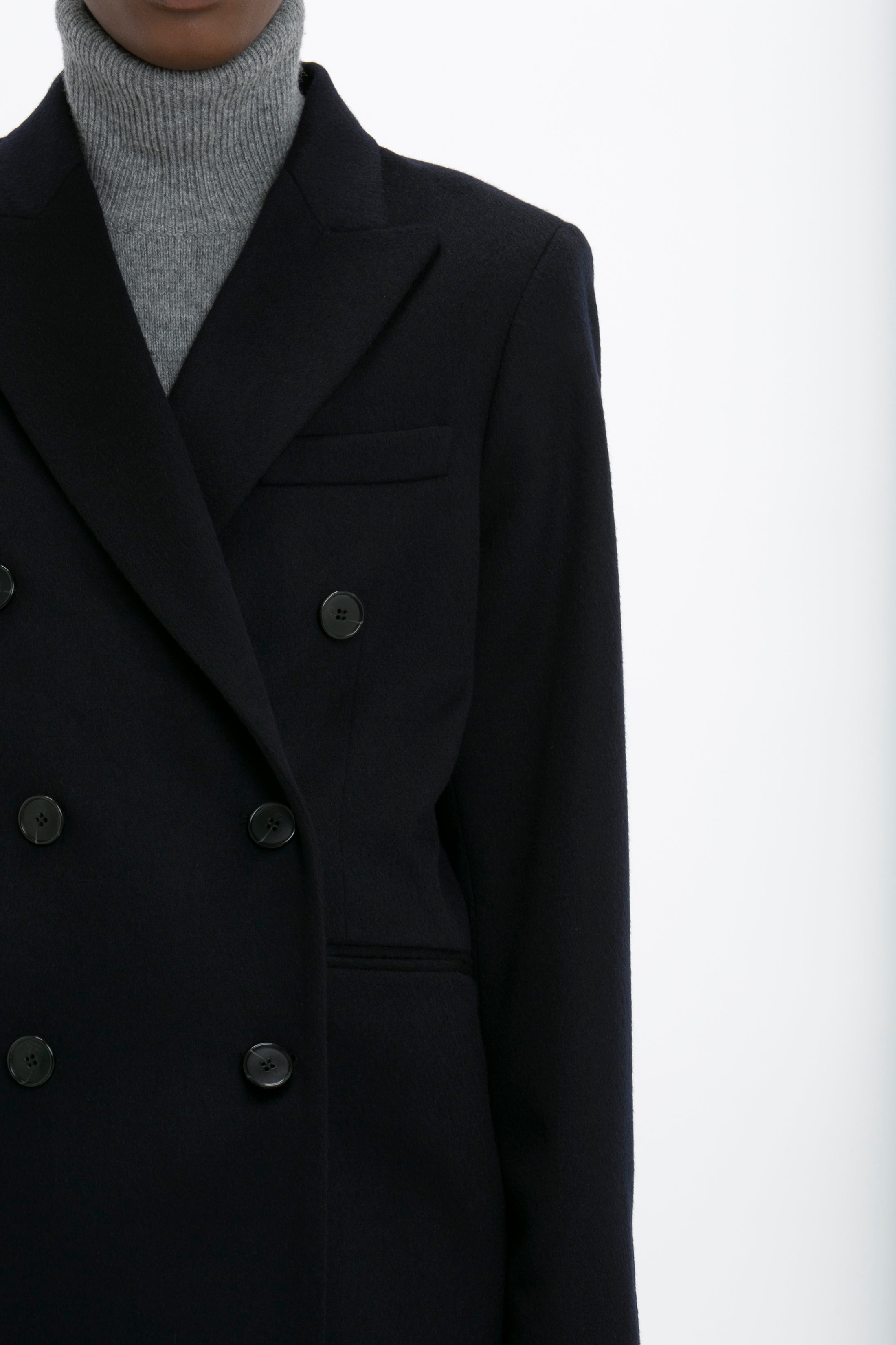 Tailored Slim Coat In Midnight - 5