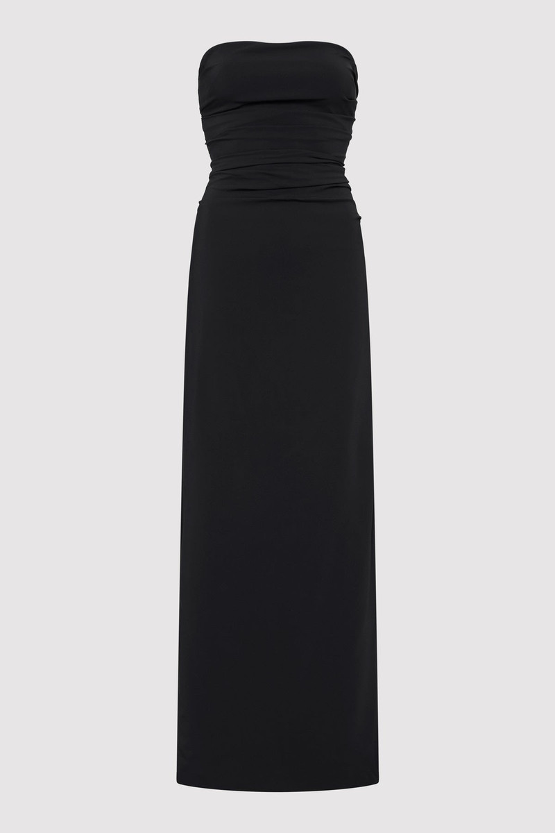 Strapless Tie Back Dress - Black 1