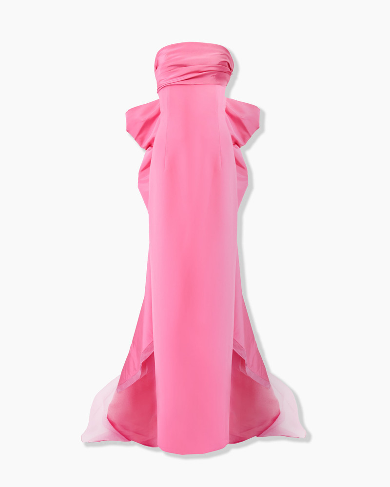 Column Gown with Bow Train 1