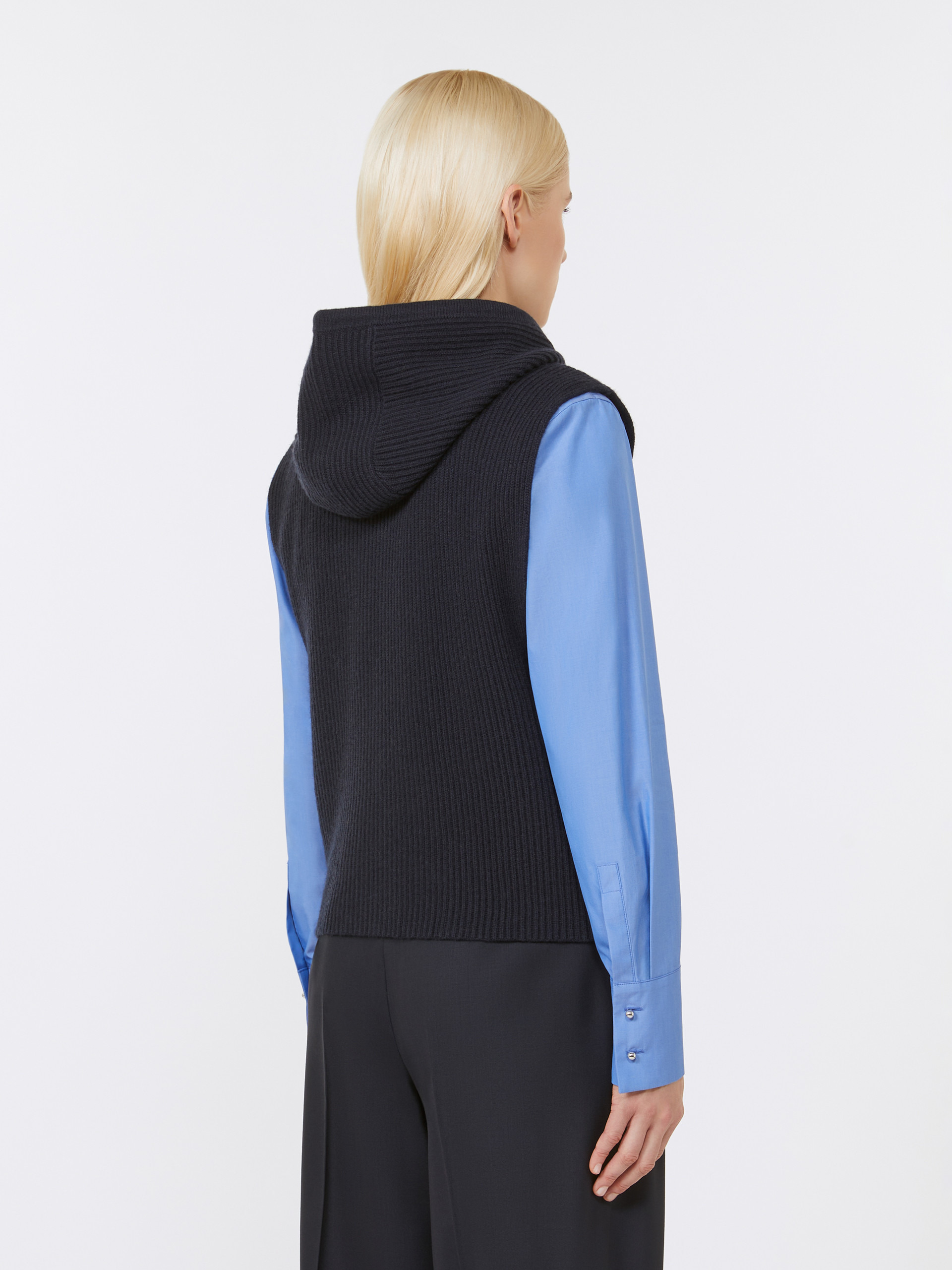 MESCAL Wool and cashmere hooded gilet - 4