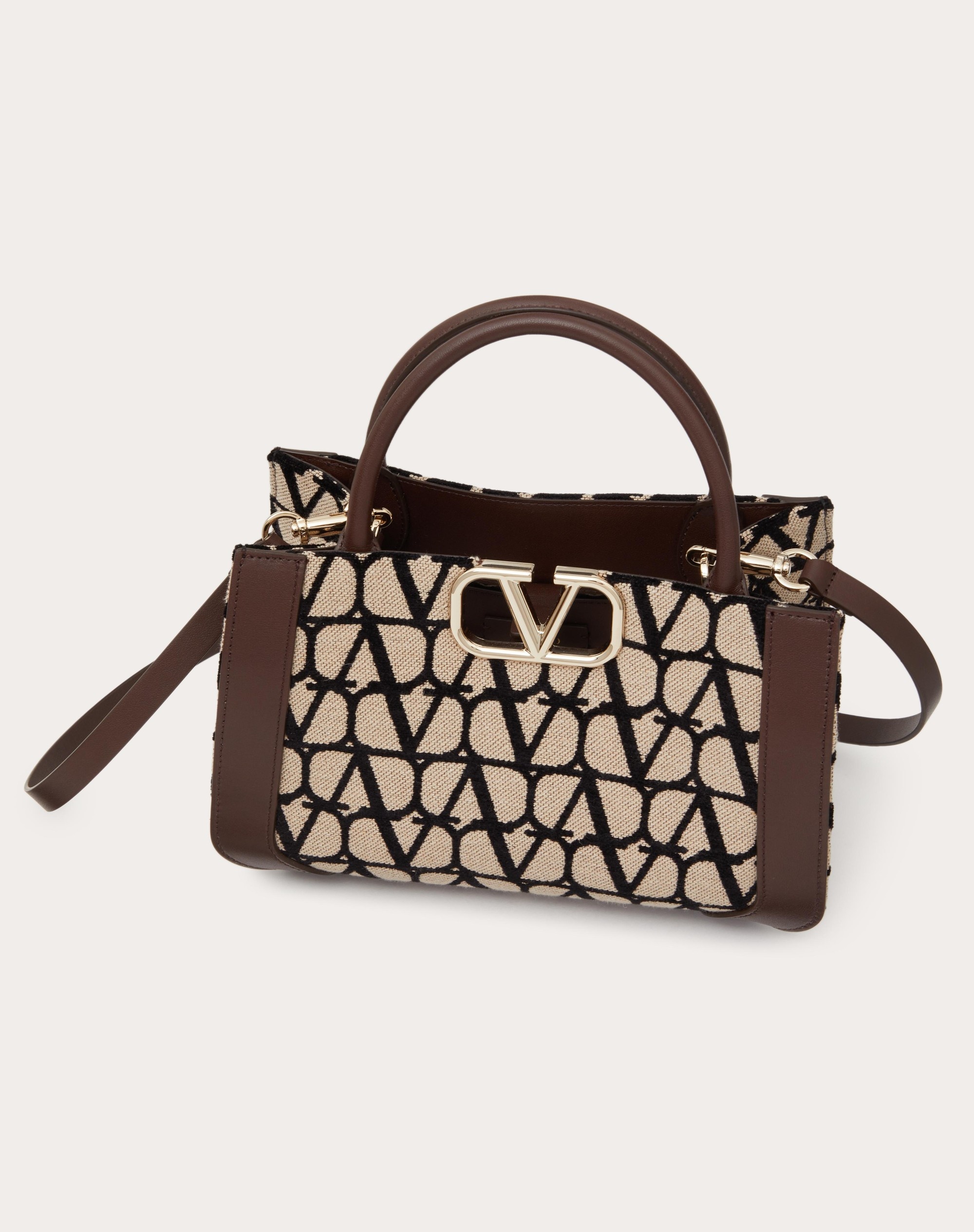 SMALL VLOGO SIGNATURE TOILE ICONOGRAPHE HANDBAG - 5