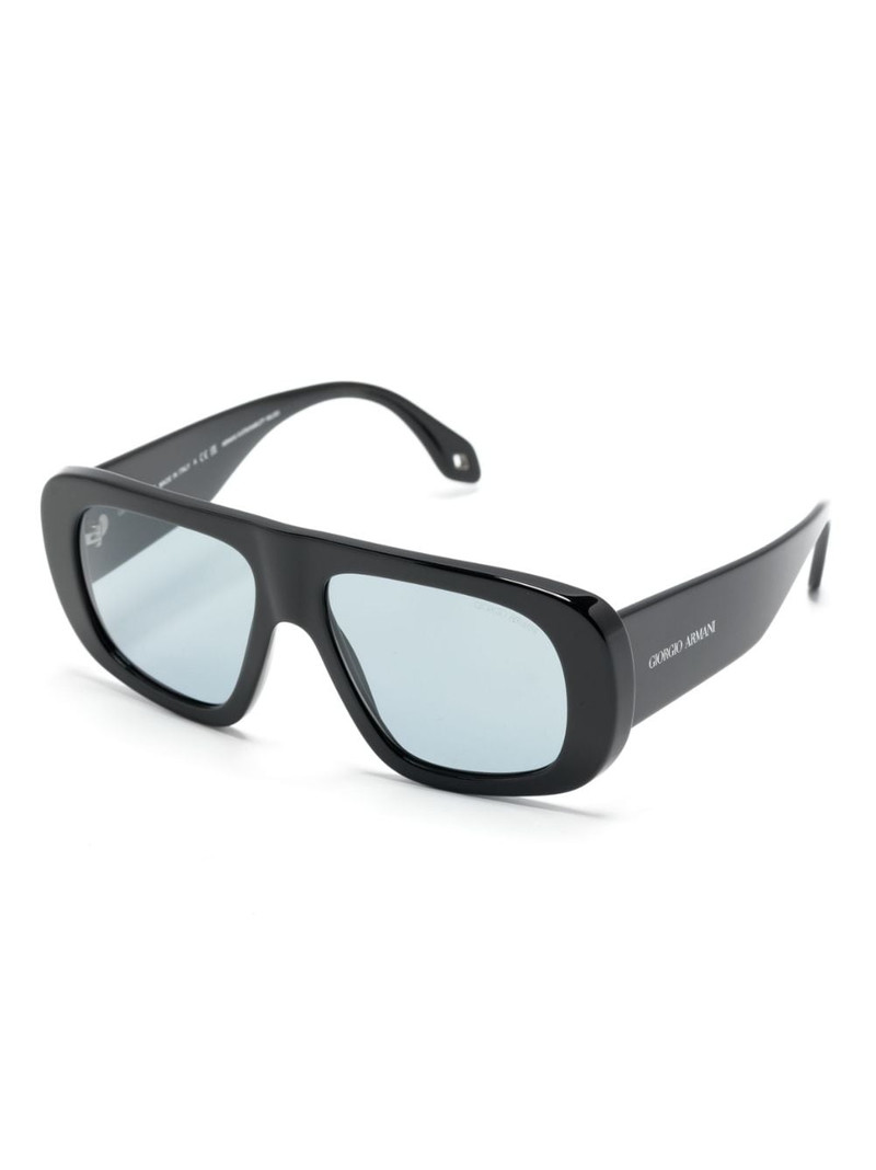GIORGIO ARMANI engraved-logo oversize-frame sunglasses outlook