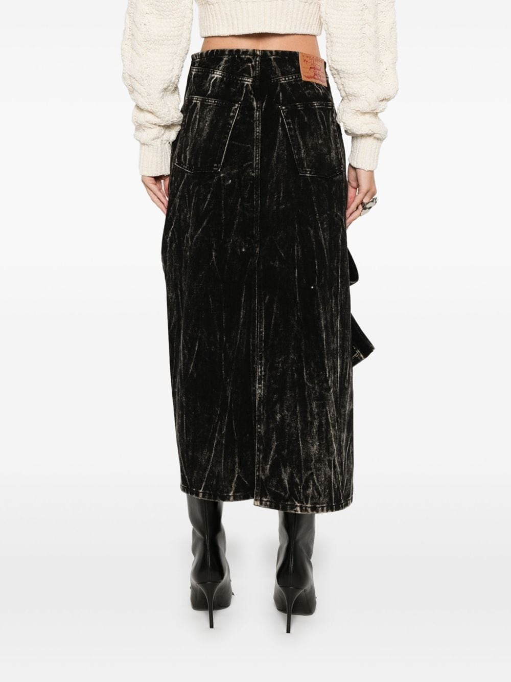 bleached denim skirt - 4