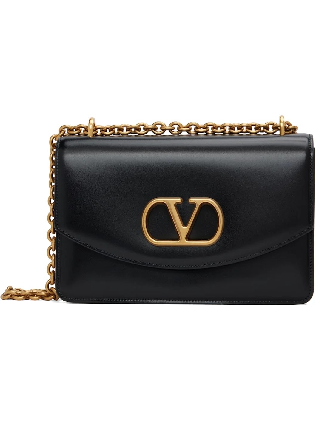 Black Logo Calfskin Bag - 1