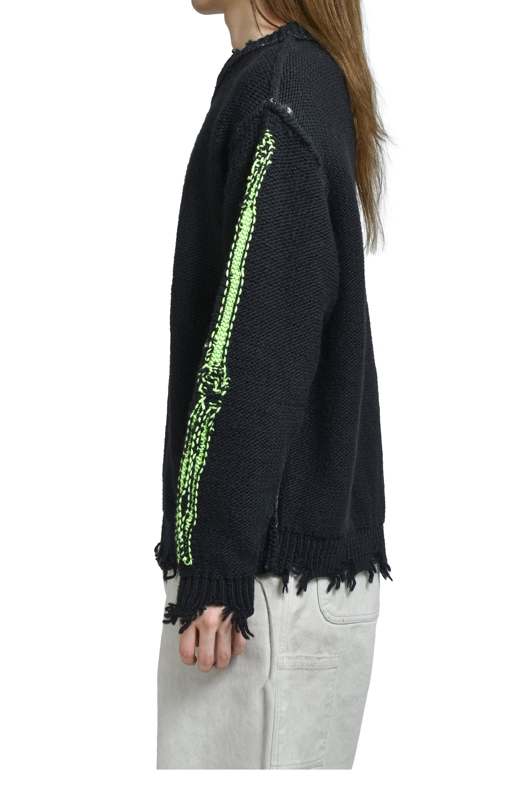 GLOW-IN-THE-DARK SKULL KNIT PULLOVER / BLK - 3