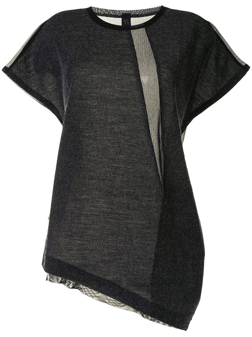 asymmetric draped T-shirt - 1