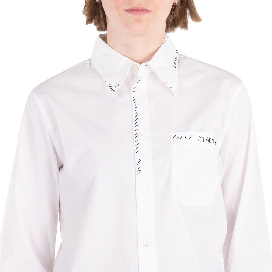 Marni White Cotton Poplin Shirt - 2