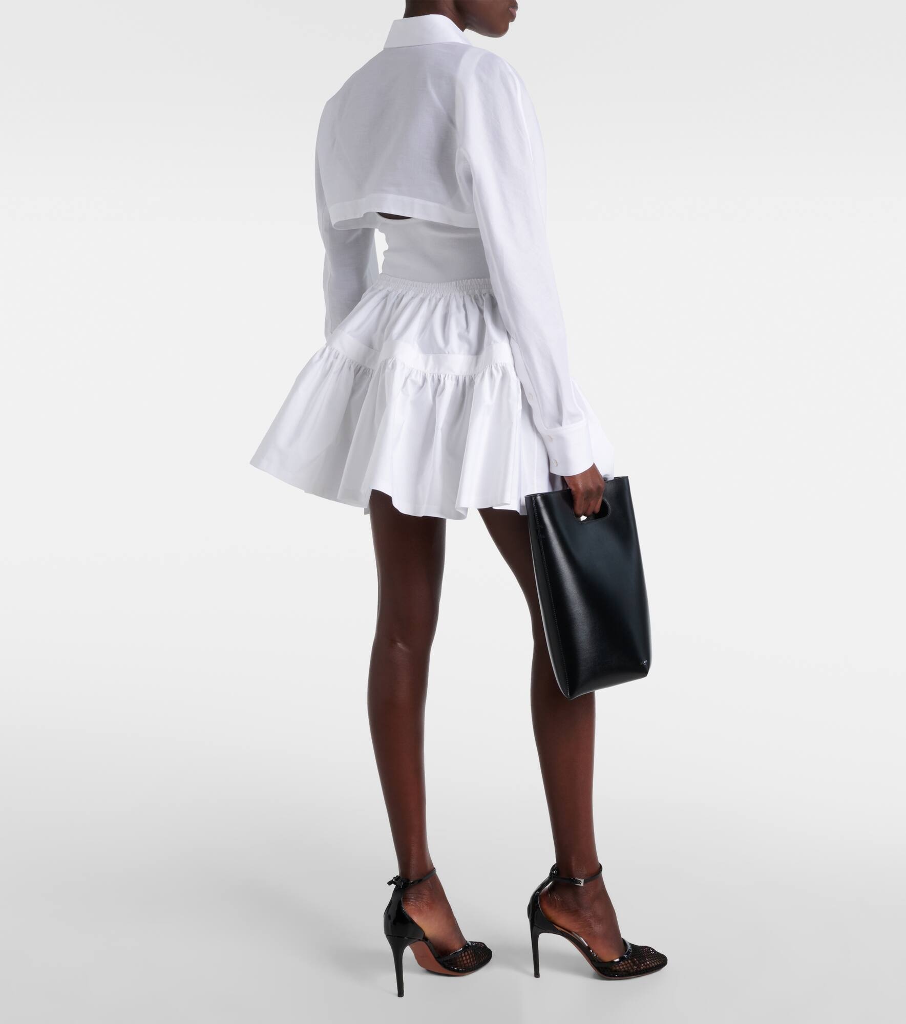 Bow-detail ruffled miniskirt - 3