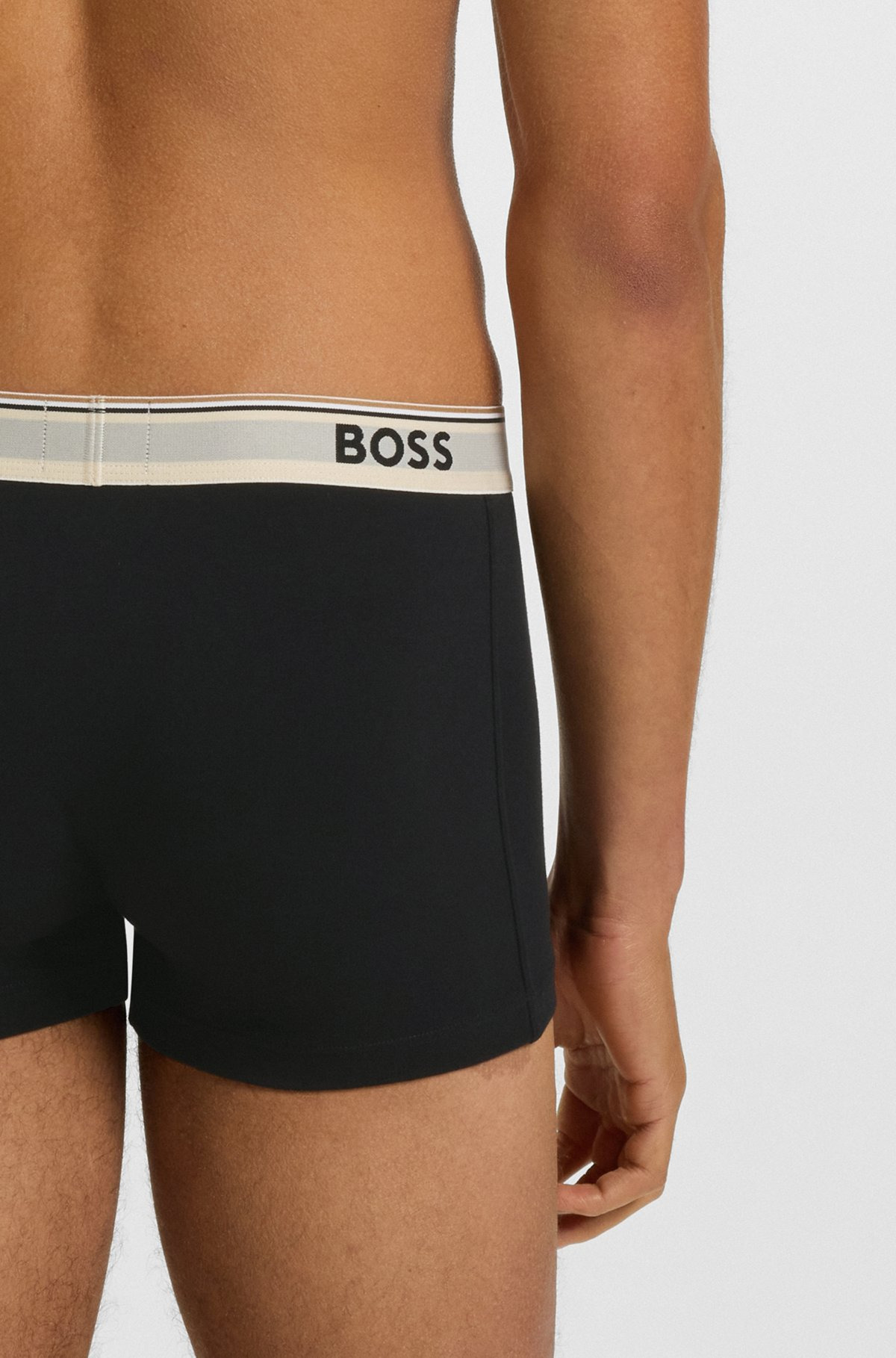 THREE-PACK OF STRETCH-COTTON TRUNKS WITH LOGO WAISTBANDS - 5