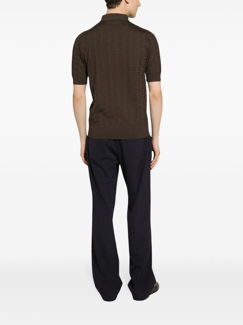 monogram-jacquard silk polo shirt 3