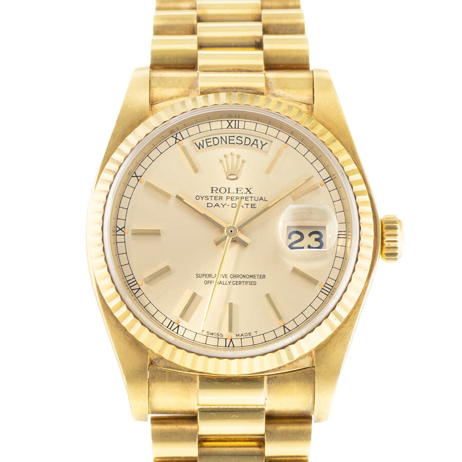 Pre-owned Rolex Day-Date 36 Automatic Chronometer Champagne Dial Men's Watch 18038 CSP - 1