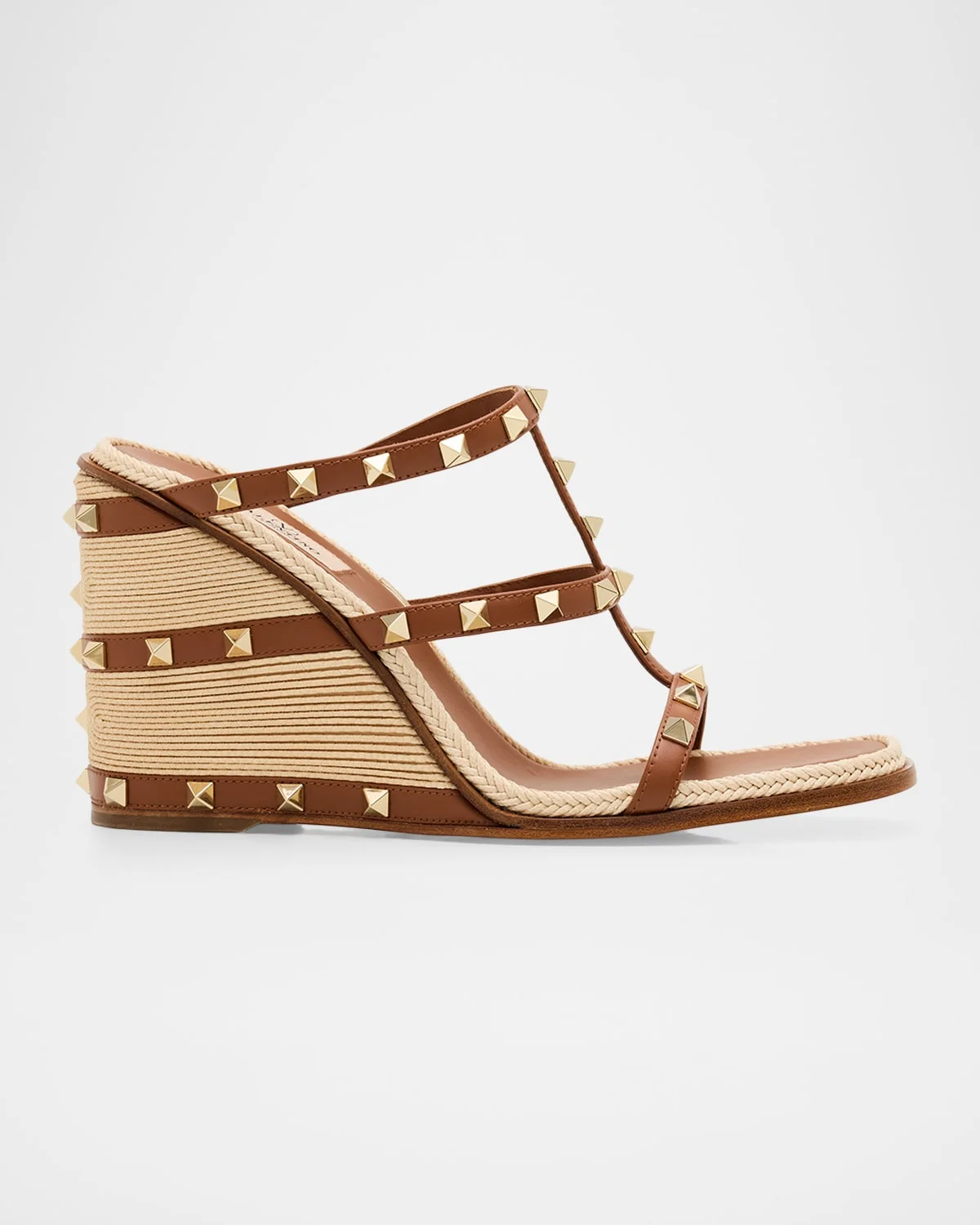 100mm Rockstud Espadrille Wedge Sandals - 1