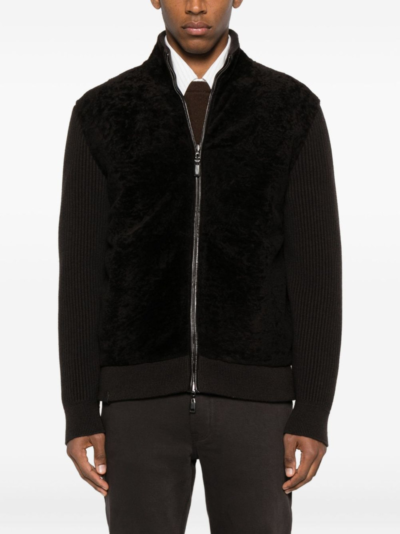 zip-fastening ribbed cardigan 6