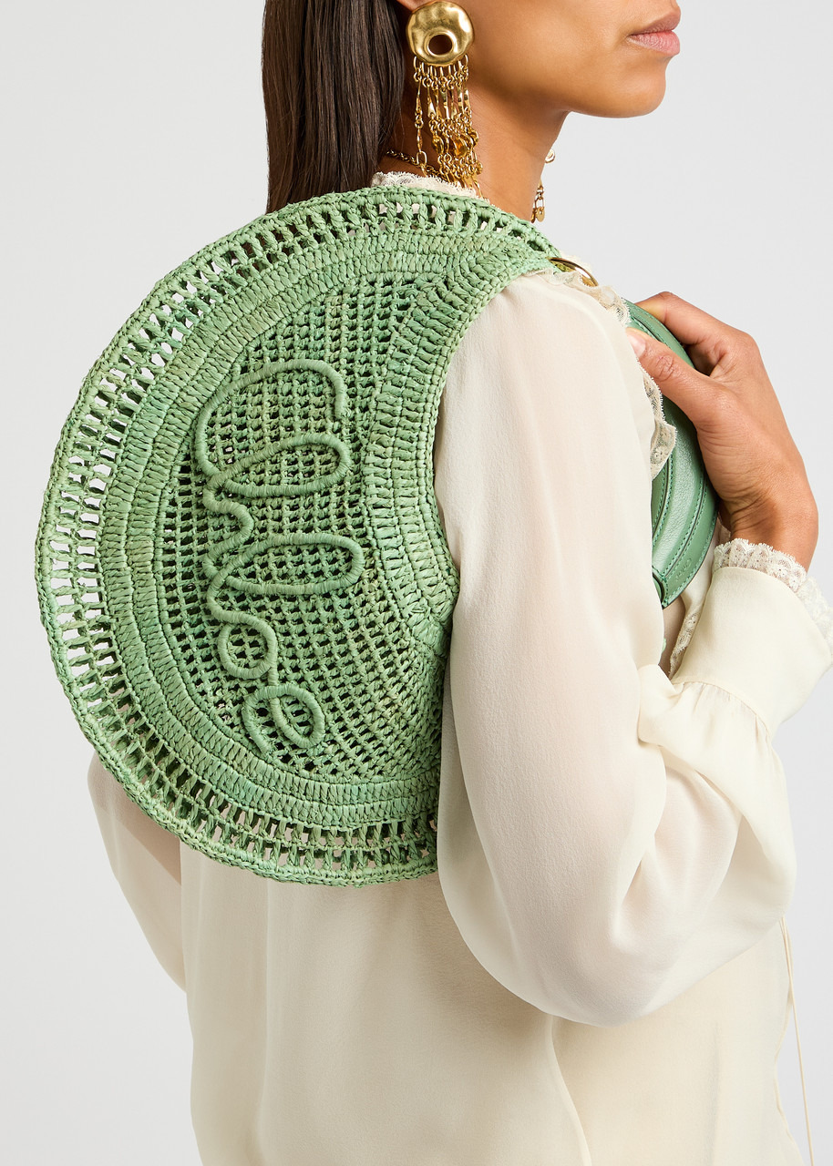 Chloe Summer Banana Logo Raffia Shoulder bag - 5