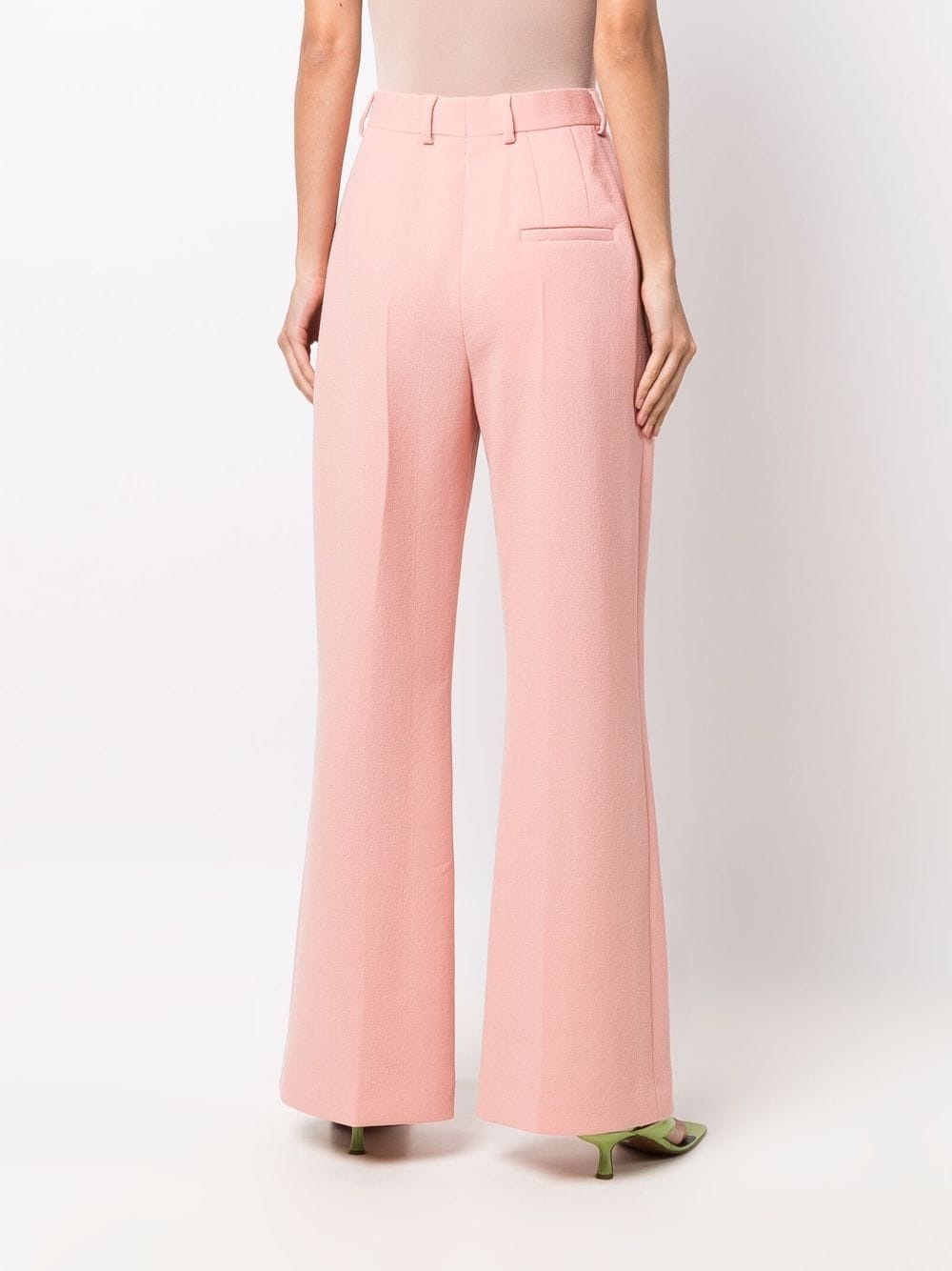 high-waisted merino flared trousers - 4