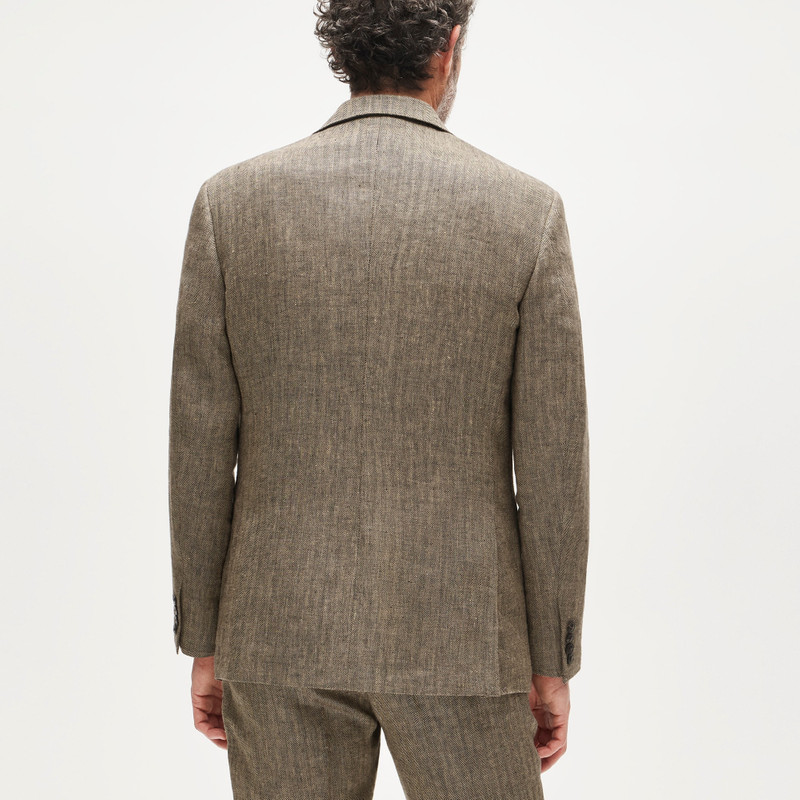 Crosby Classic-fit suit jacket in linen herringbone twill 5