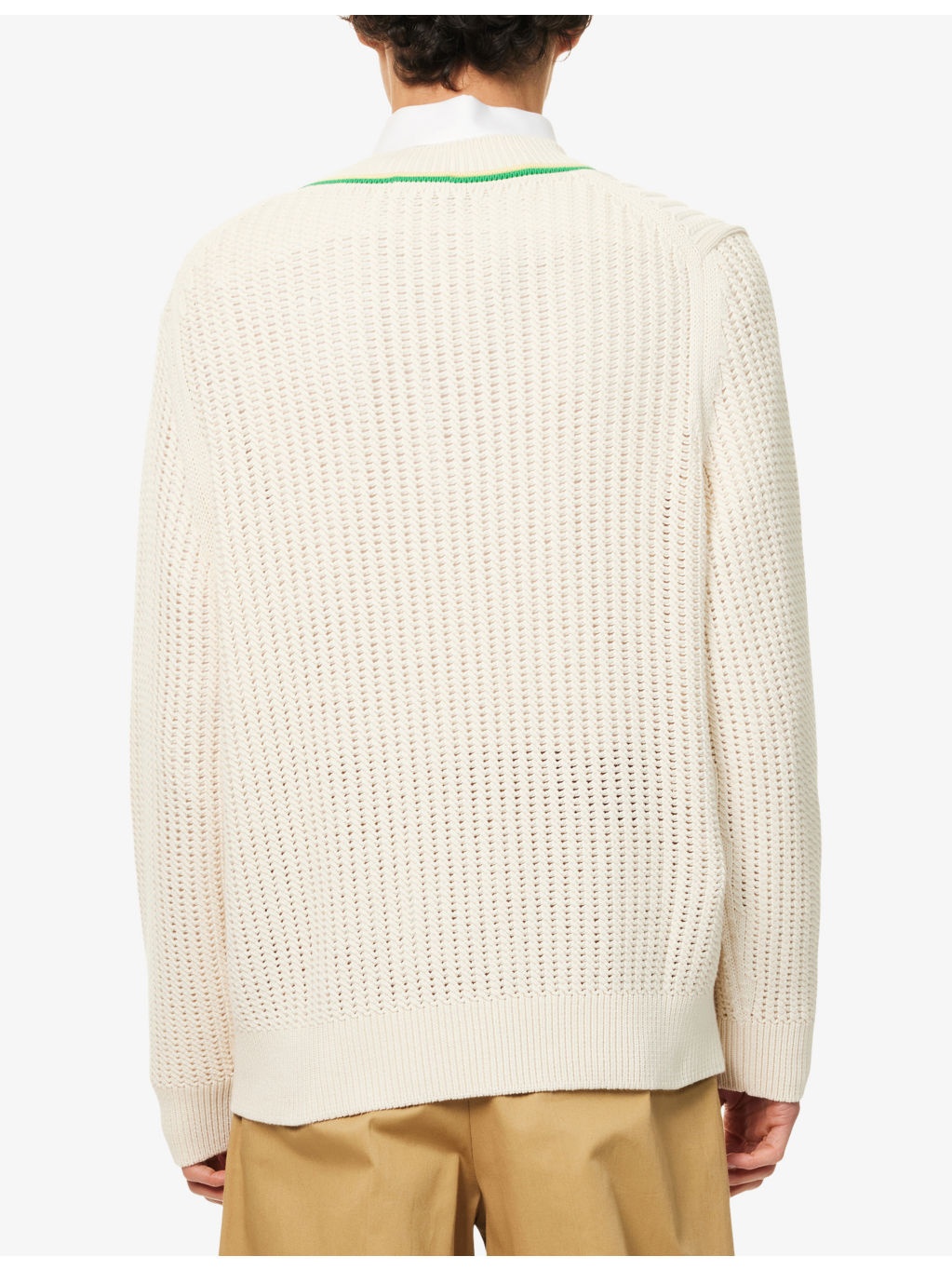Regular-Fit V-Neck Cotton-Blend Jumper - 4