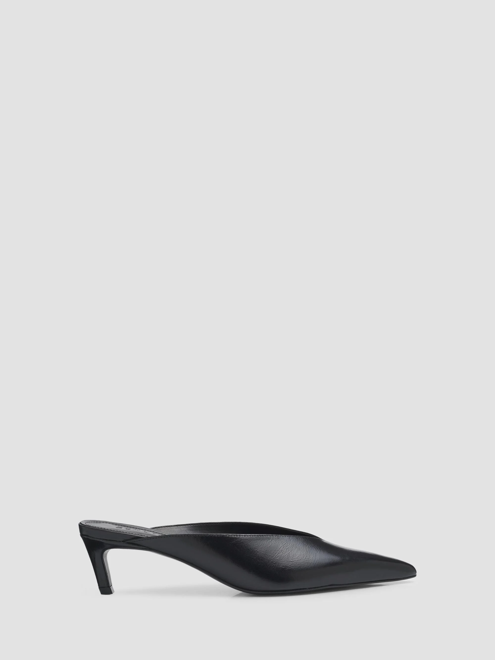 Women's Loren Mid 90MM Leather Stiletto Mules - Black - 1