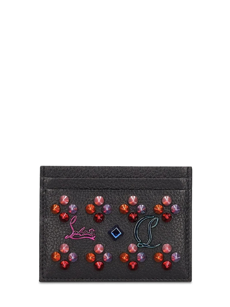 W KIOS EMBELLISHED LEATHER CARD HOLDER - 1