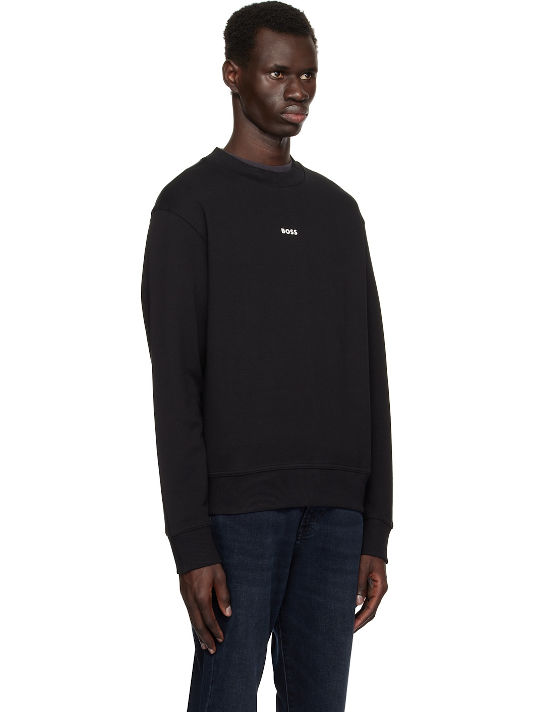 Black Relaxed-Fit Contrast Logo Sweatshirt - 2