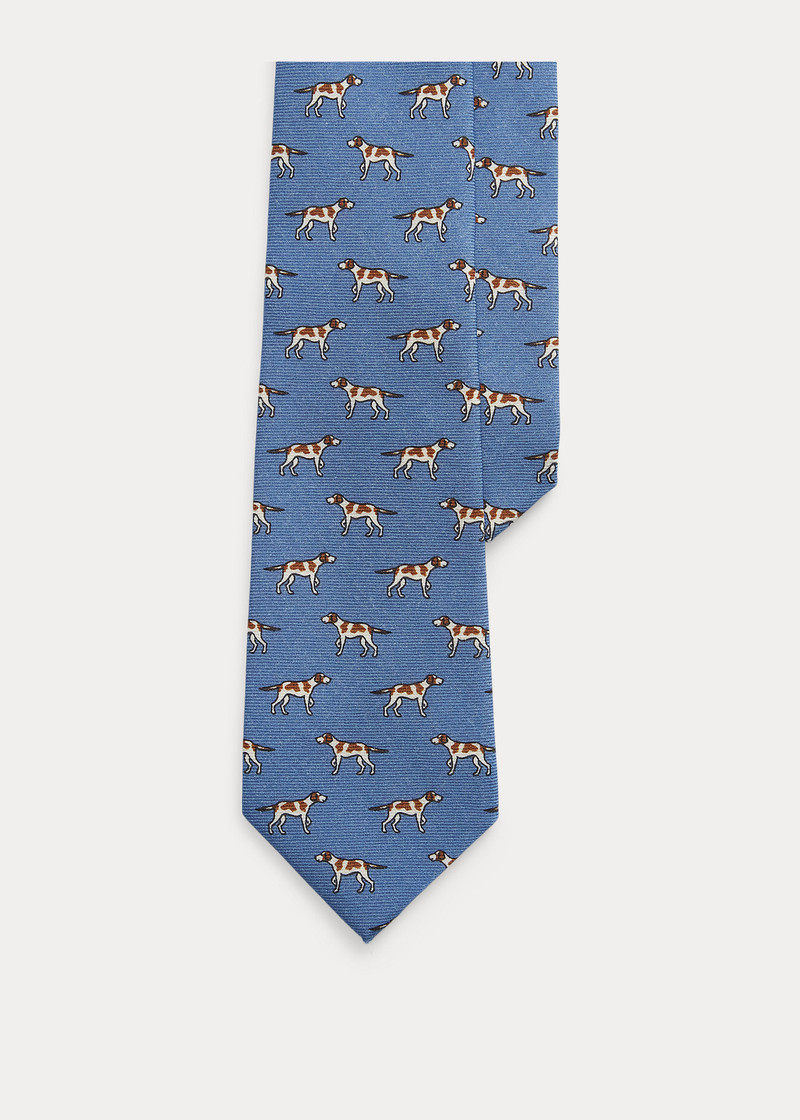 Dog-Print Wool Challis Tie 1
