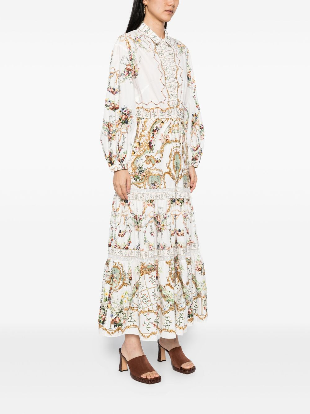 floral-print shirt dress - 3