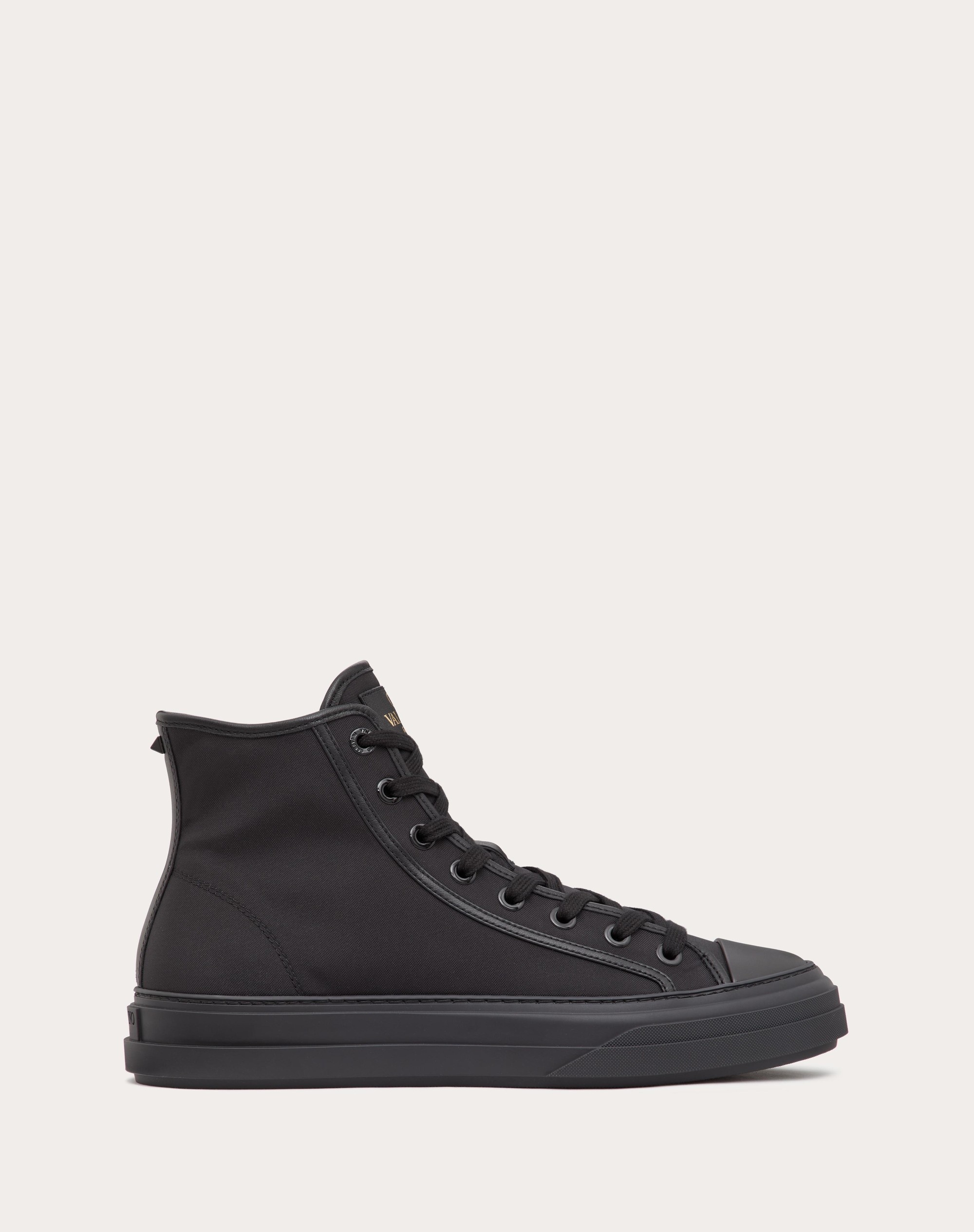 TOTALOOP NYLON AND LEATHER HIGH-TOP SNEAKER - 1