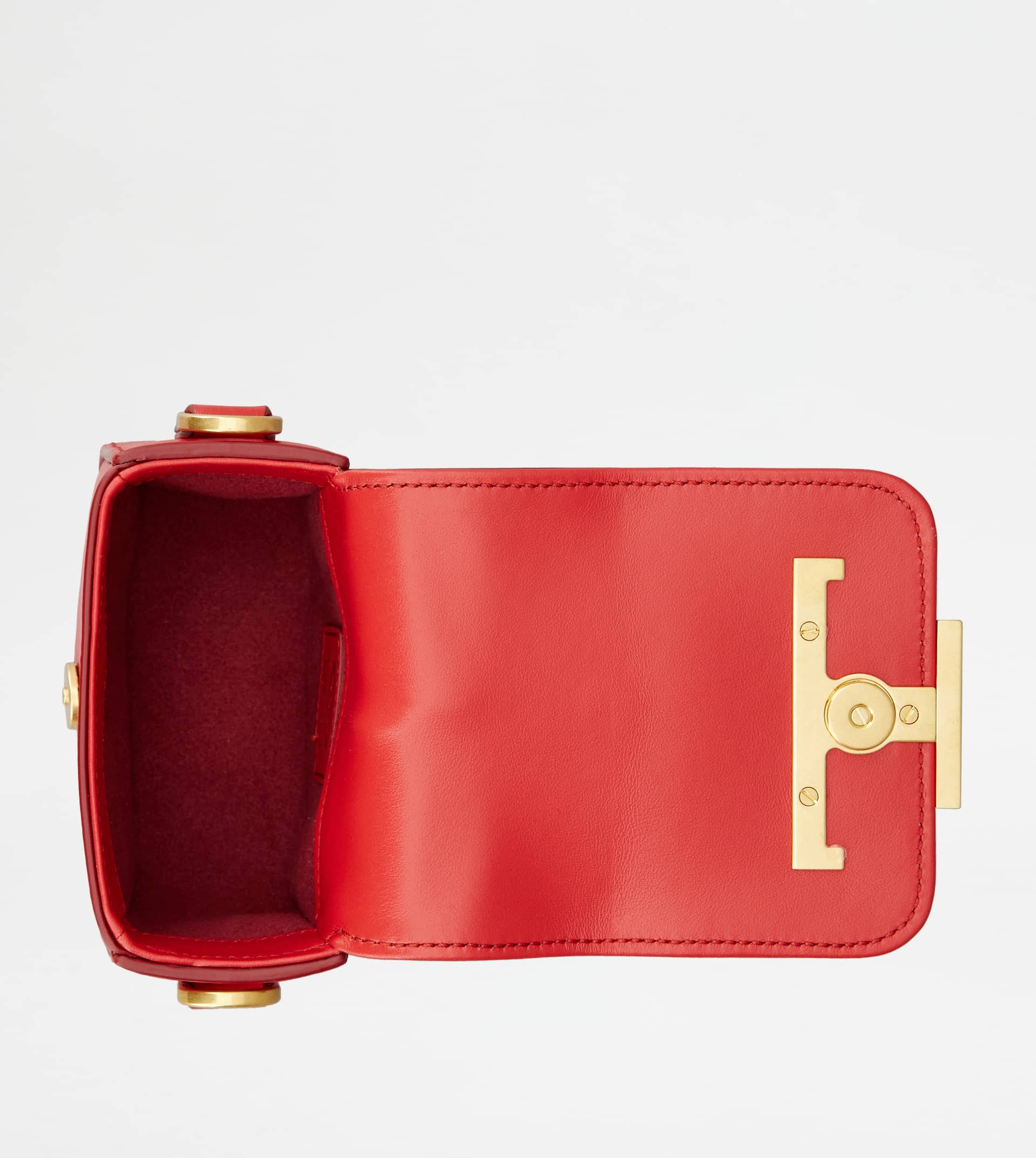 T TIMELESS CROSSBODY BAG IN LEATHER WITH CHAIN STRAP - RED - 3