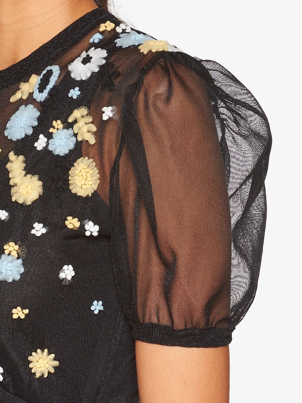 floral embroidered sheer dress - 5