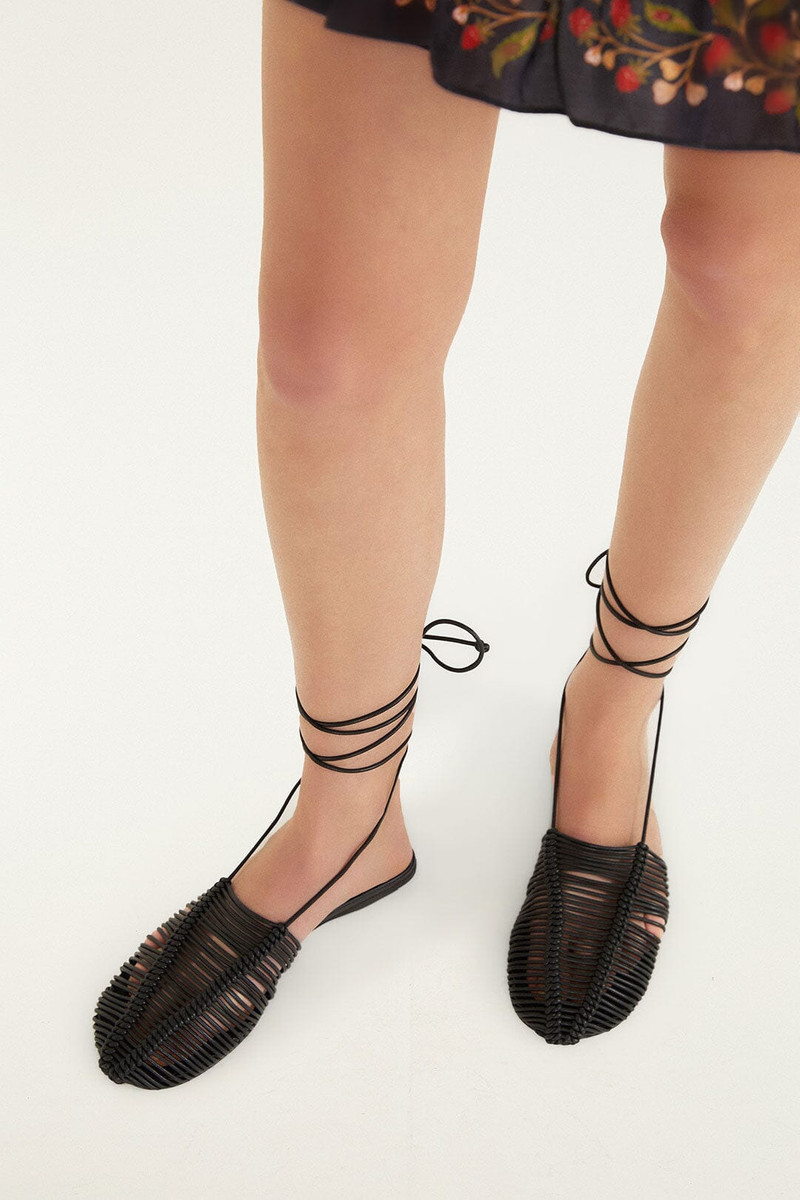 FARM RIO Black Macrame Mule outlook