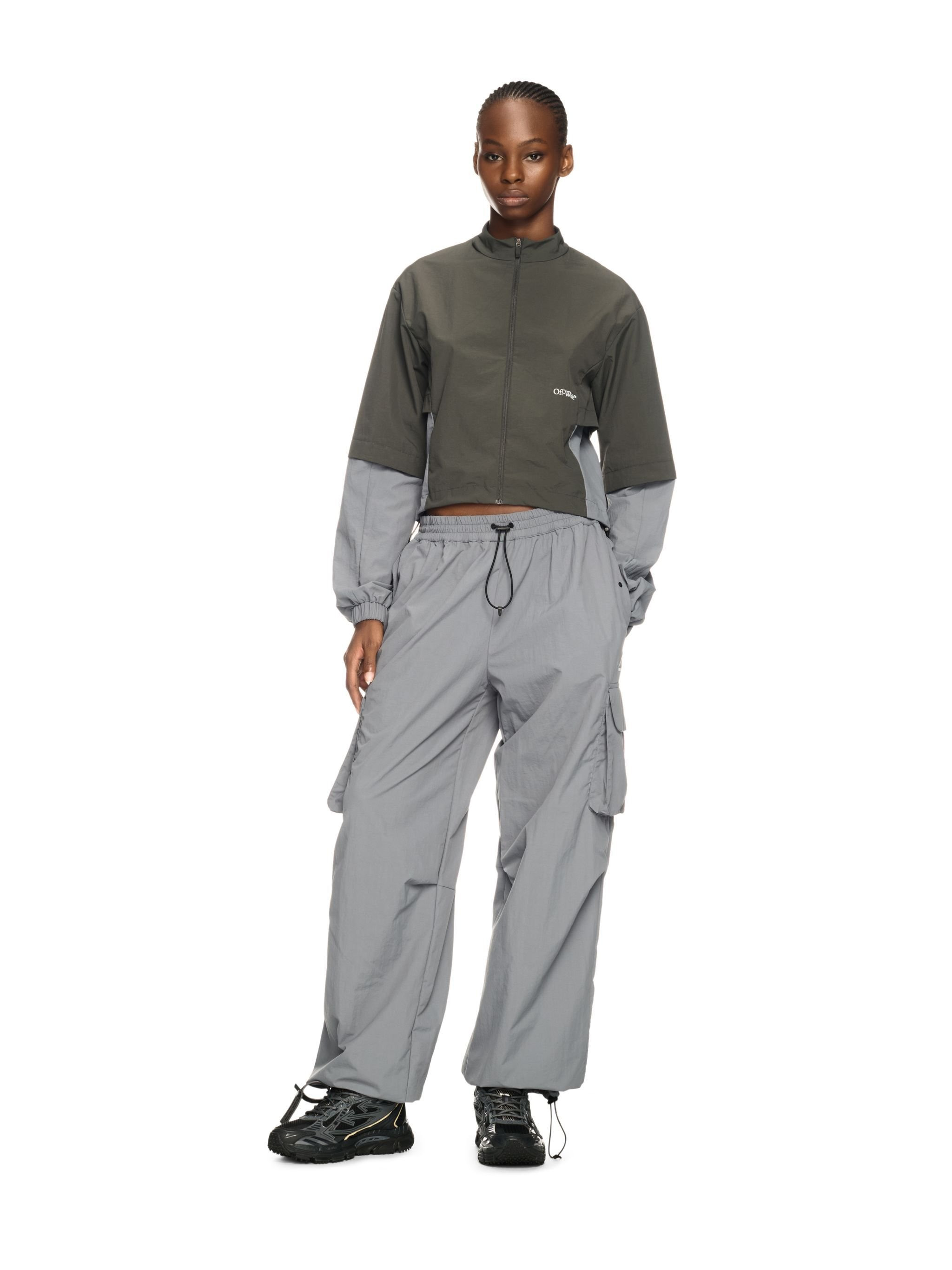 Dark Gray Off Parachute Pants - 2