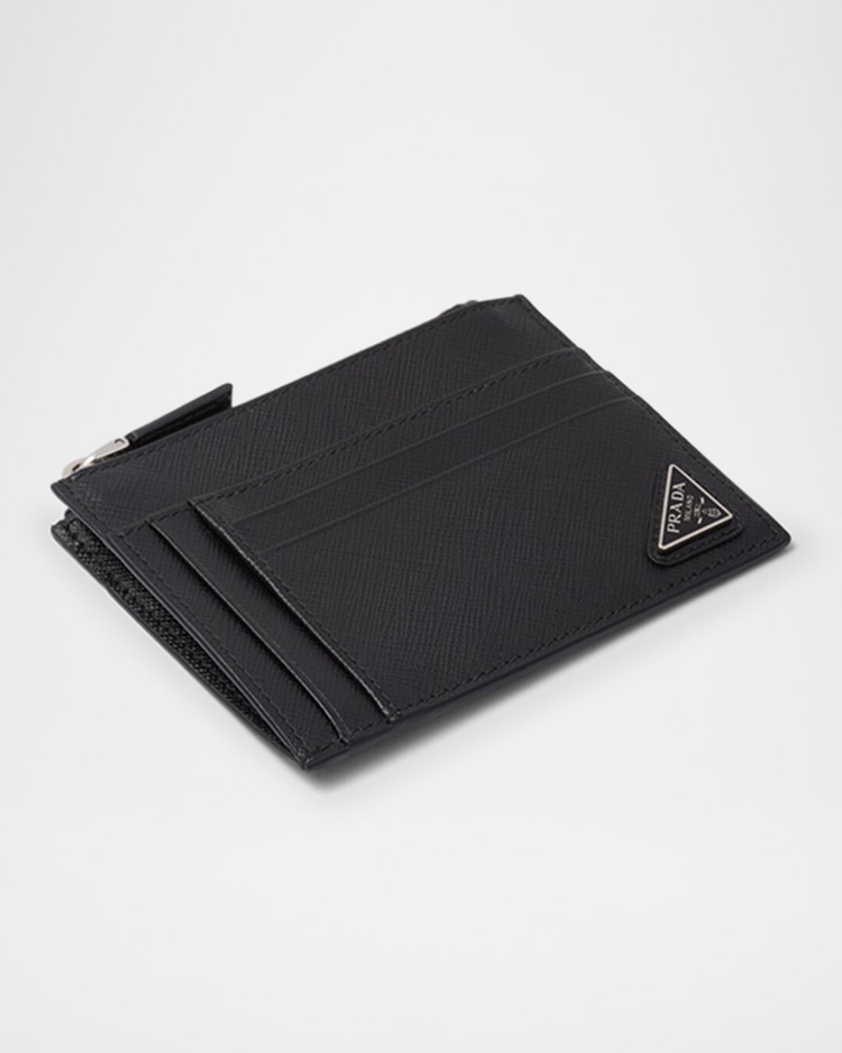 Men's Saffiano Leather Zip Card Holder - 4