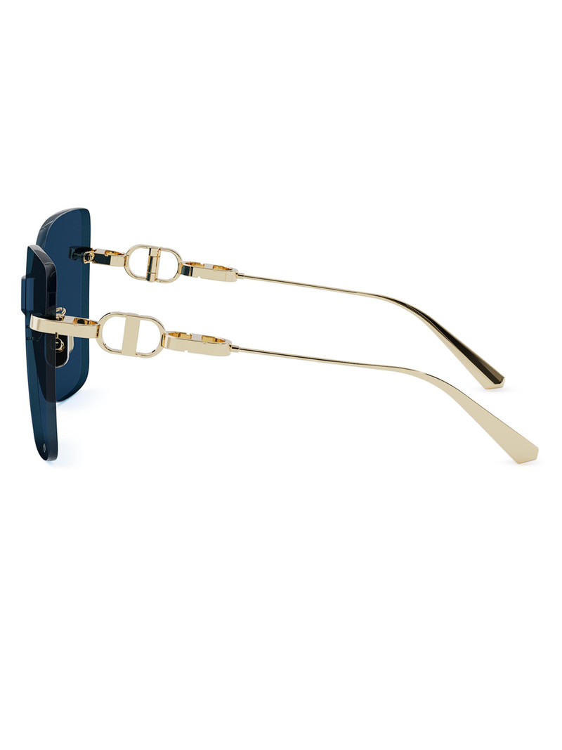 Women's CD Chain M1U 140MM Shield Sunglasses - Gold Dark Blue 3