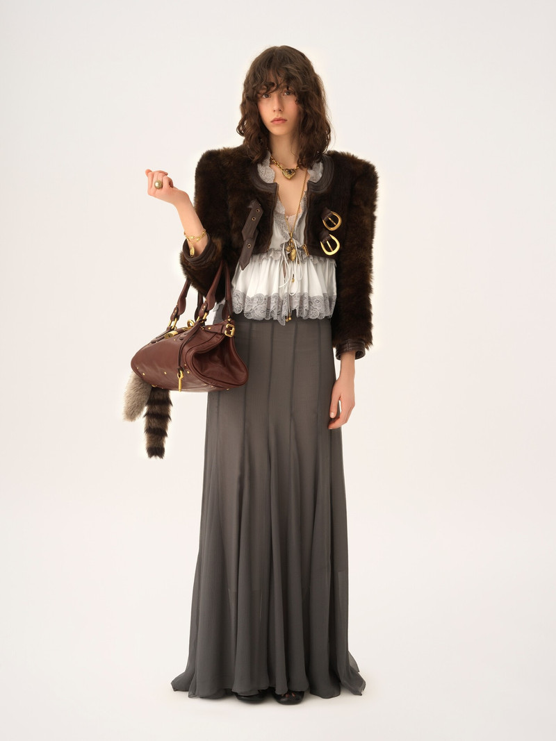 Chloé CROPPED SPENCER JACKET IN LEATHER outlook