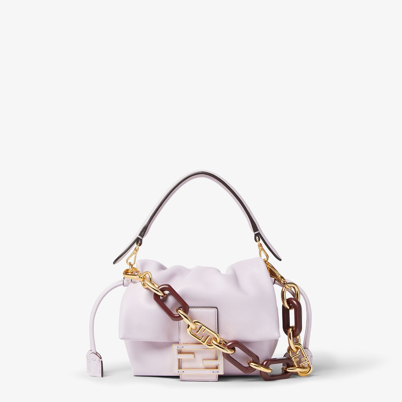 FENDI Mini Strap You Gold metal and brown chain shoulder strap outlook