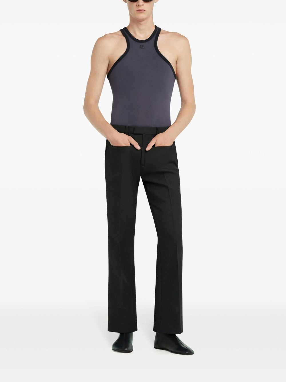 contrasting-trim scuba tank top - 2