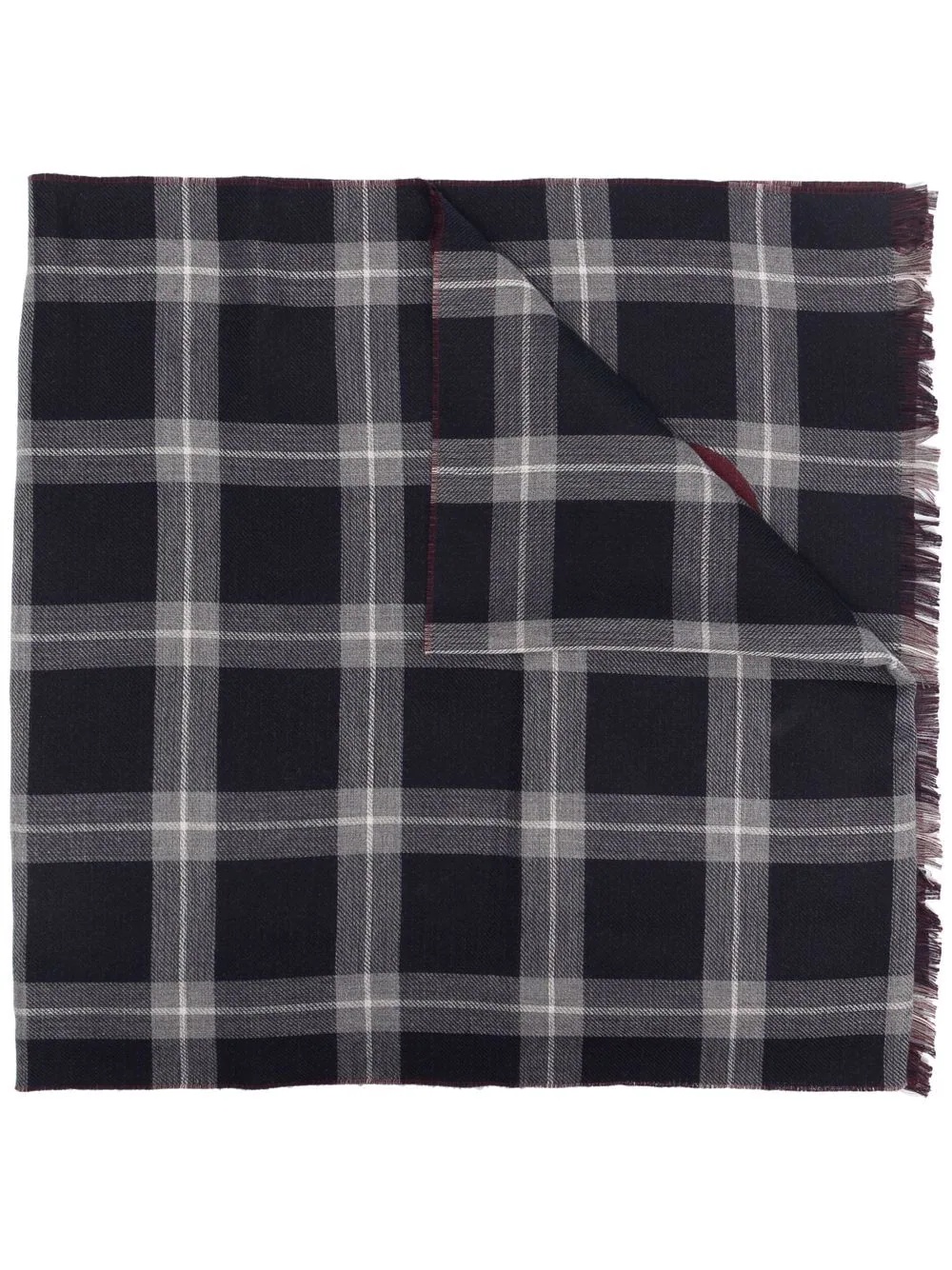 Gancini-print checked scarf - 1