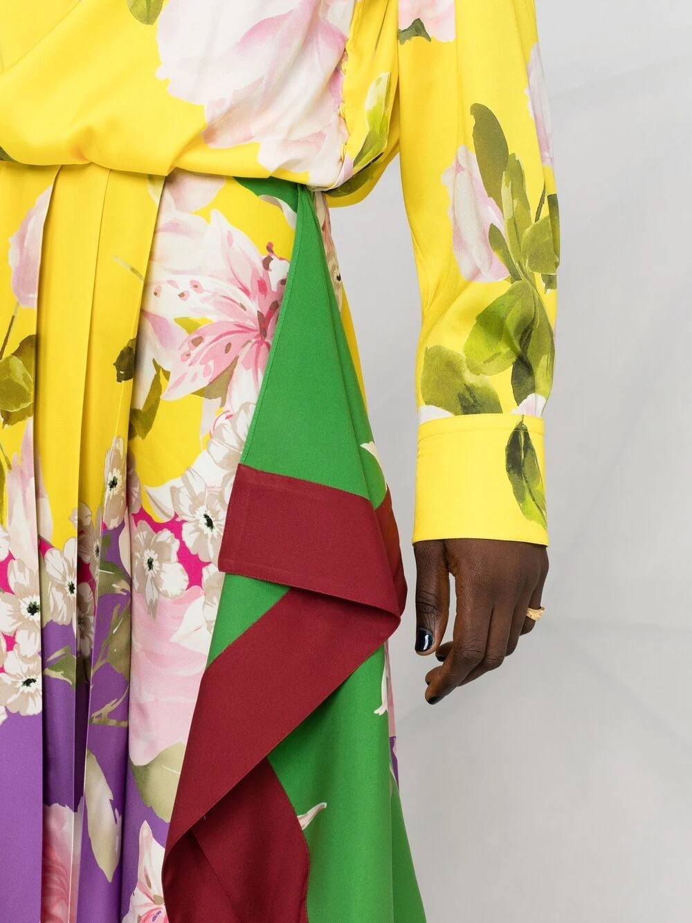 pleated floral-print midi dress - 5