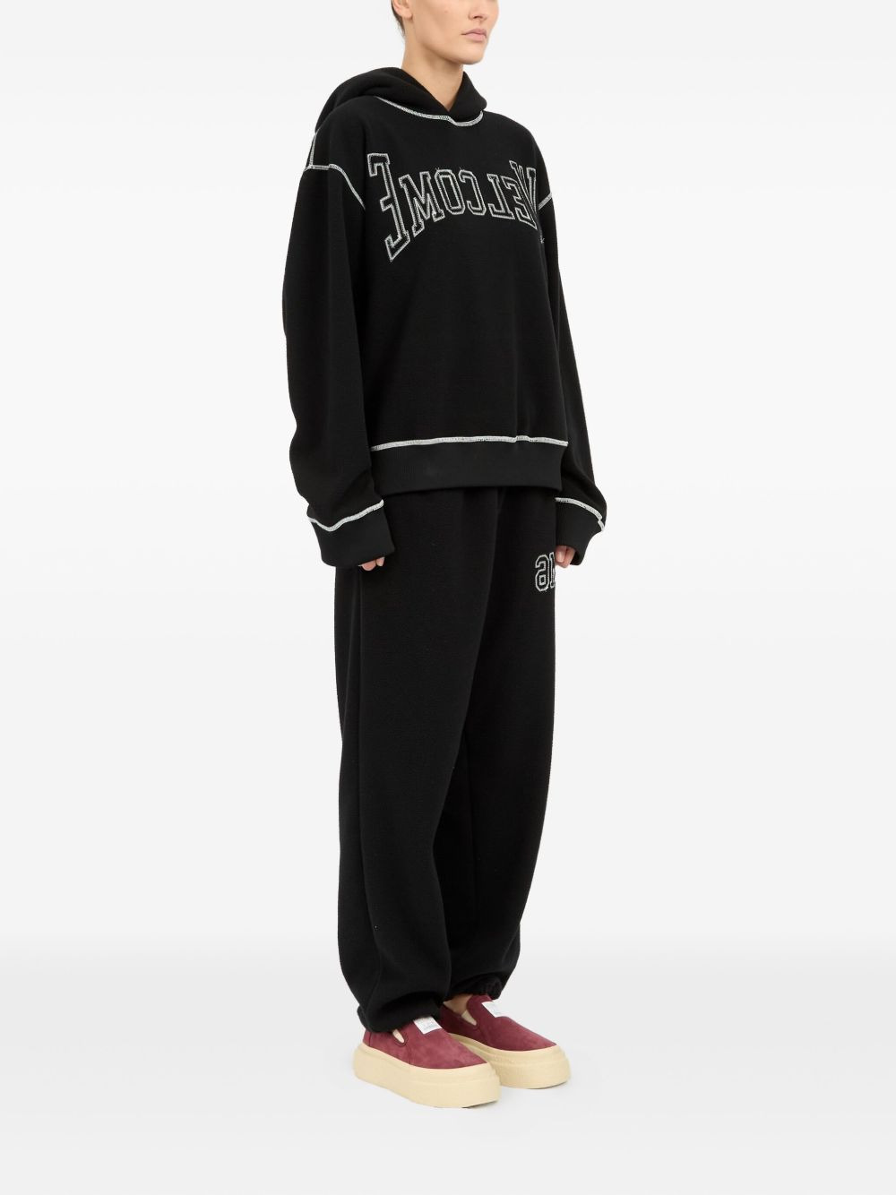 logo-embroidered hoodie - 3