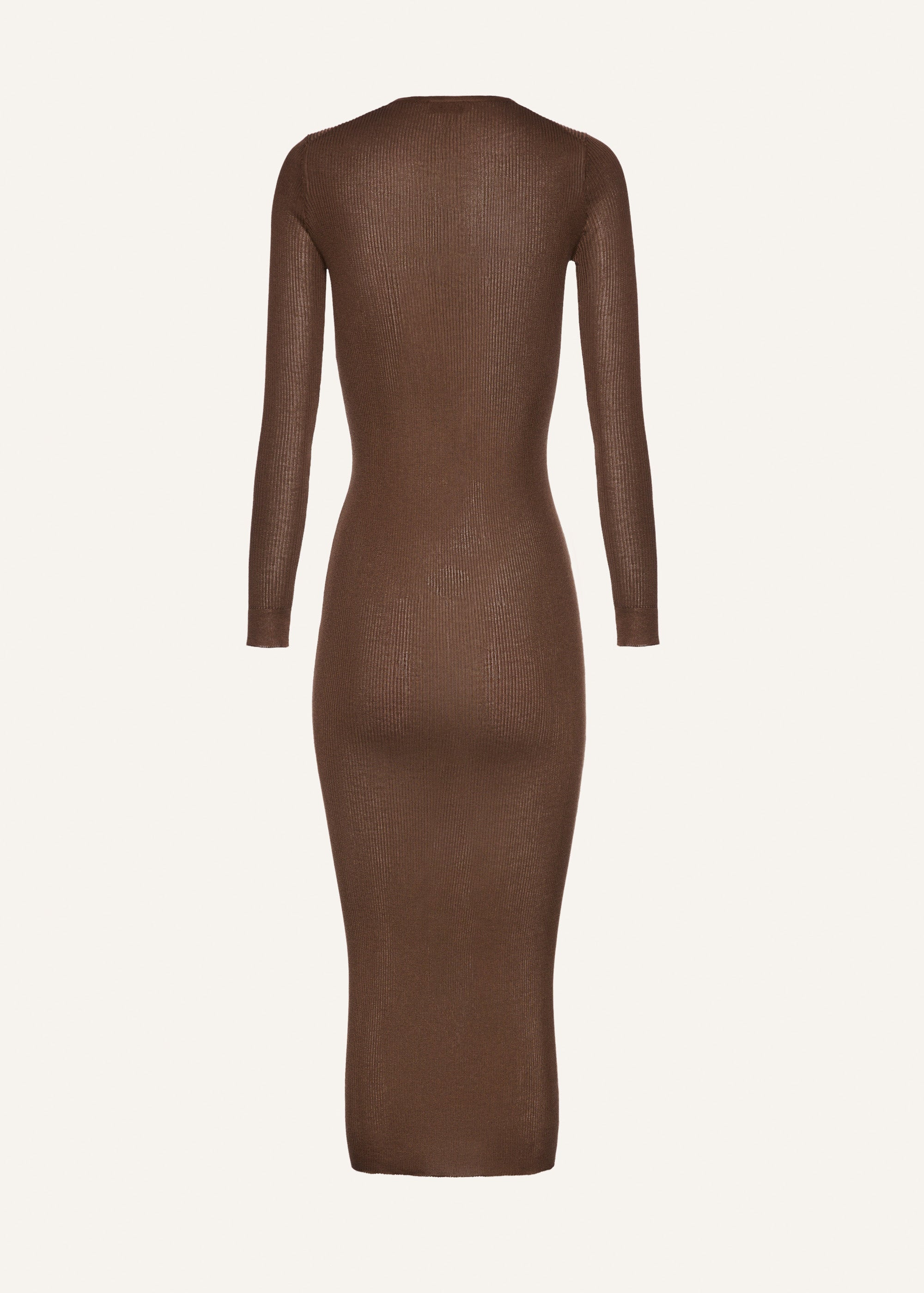Knitwear henley midi dress in brown - 2