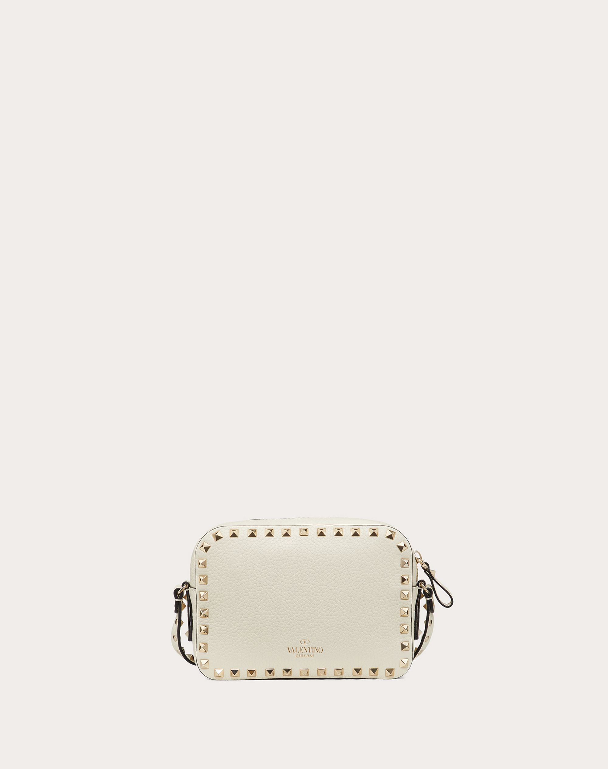 Small Rockstud Grainy Leather Crossbody Bag - 3