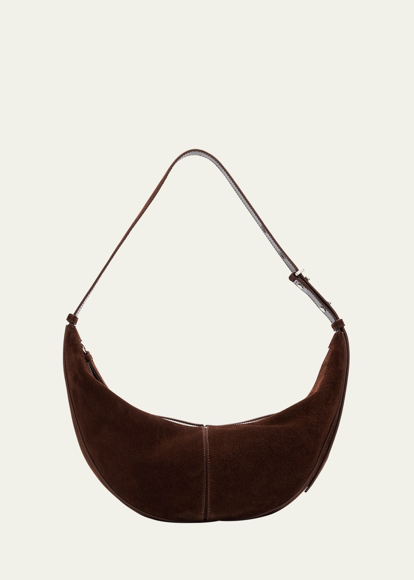 Slide Zip Suede Shoulder Bag - 1