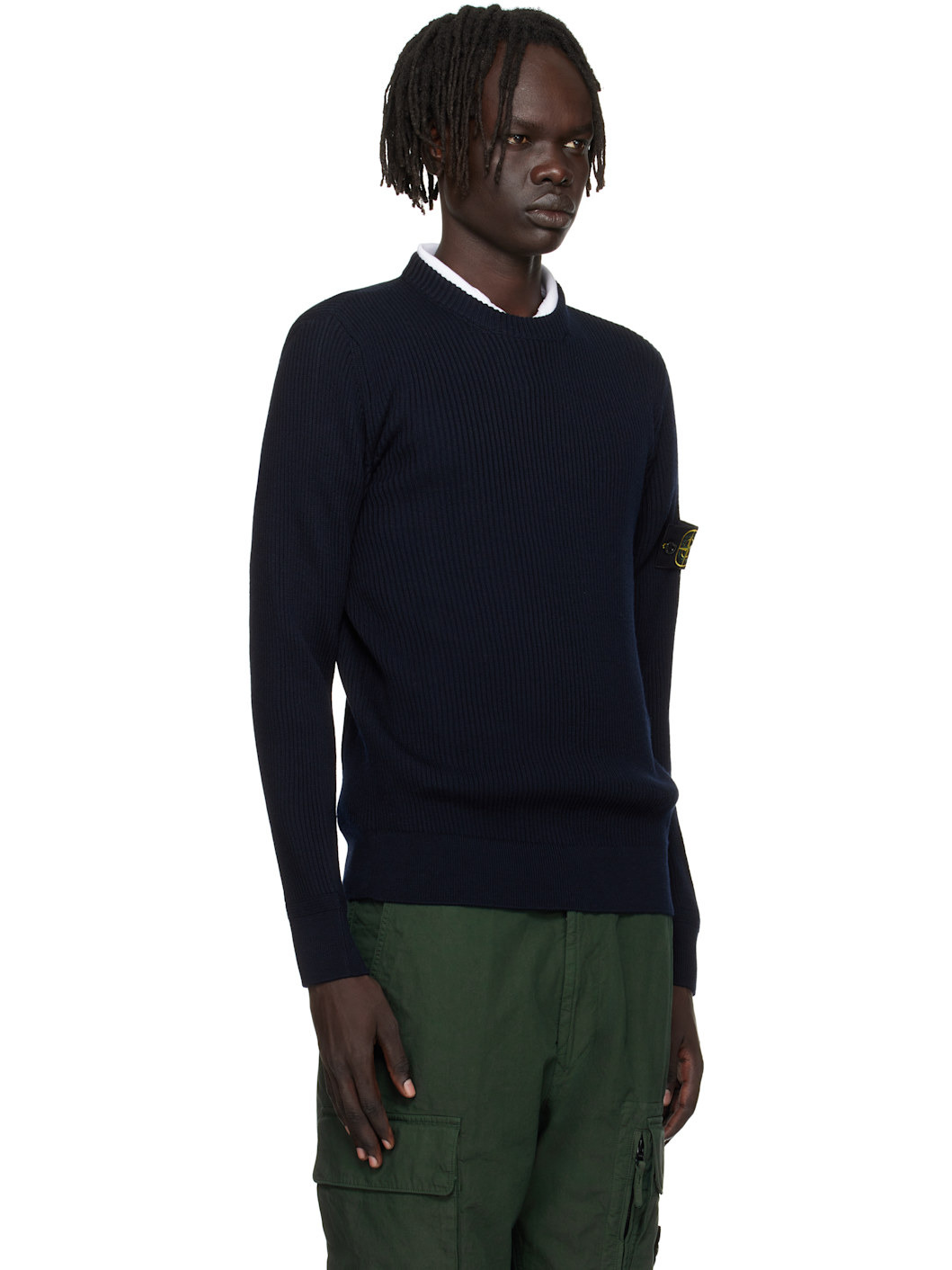 Navy 5100053 Full Rib RWS Wool Sweater - 2