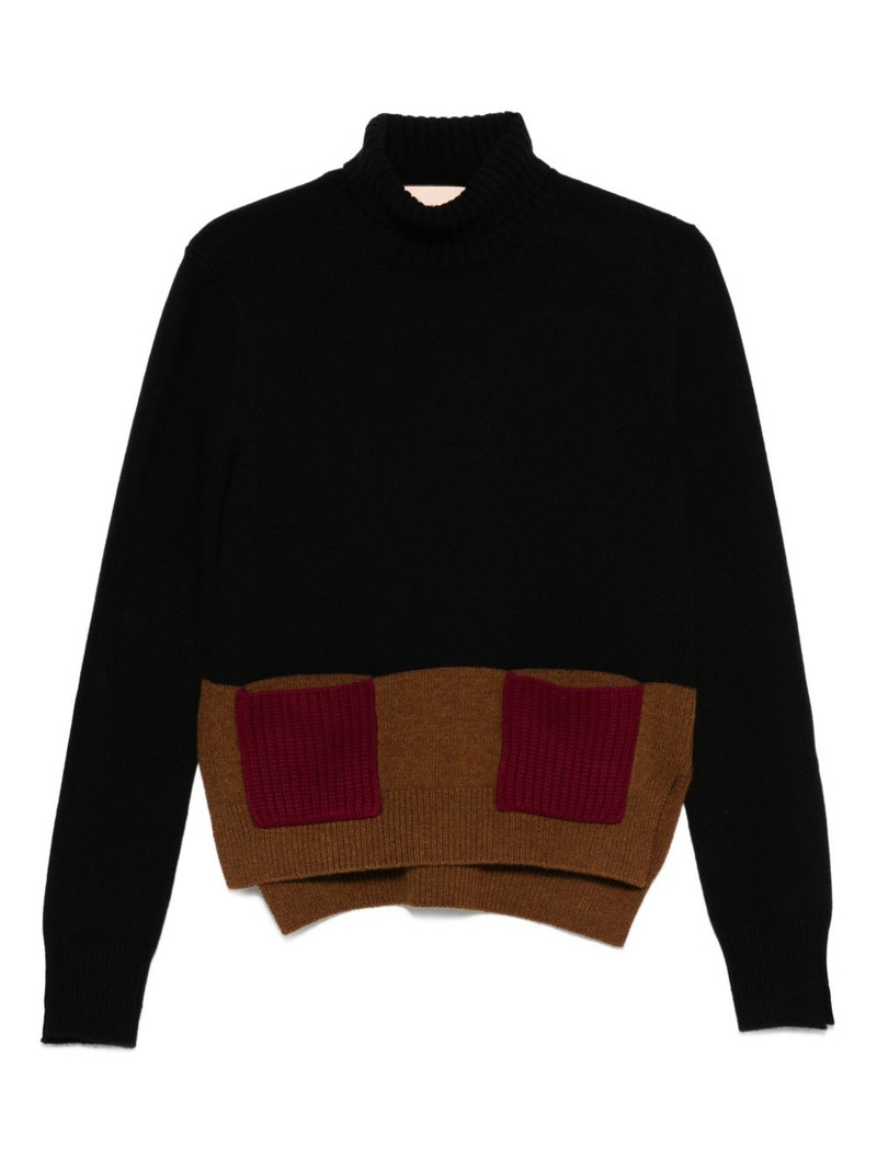 turtleneck pocket knitted top 1