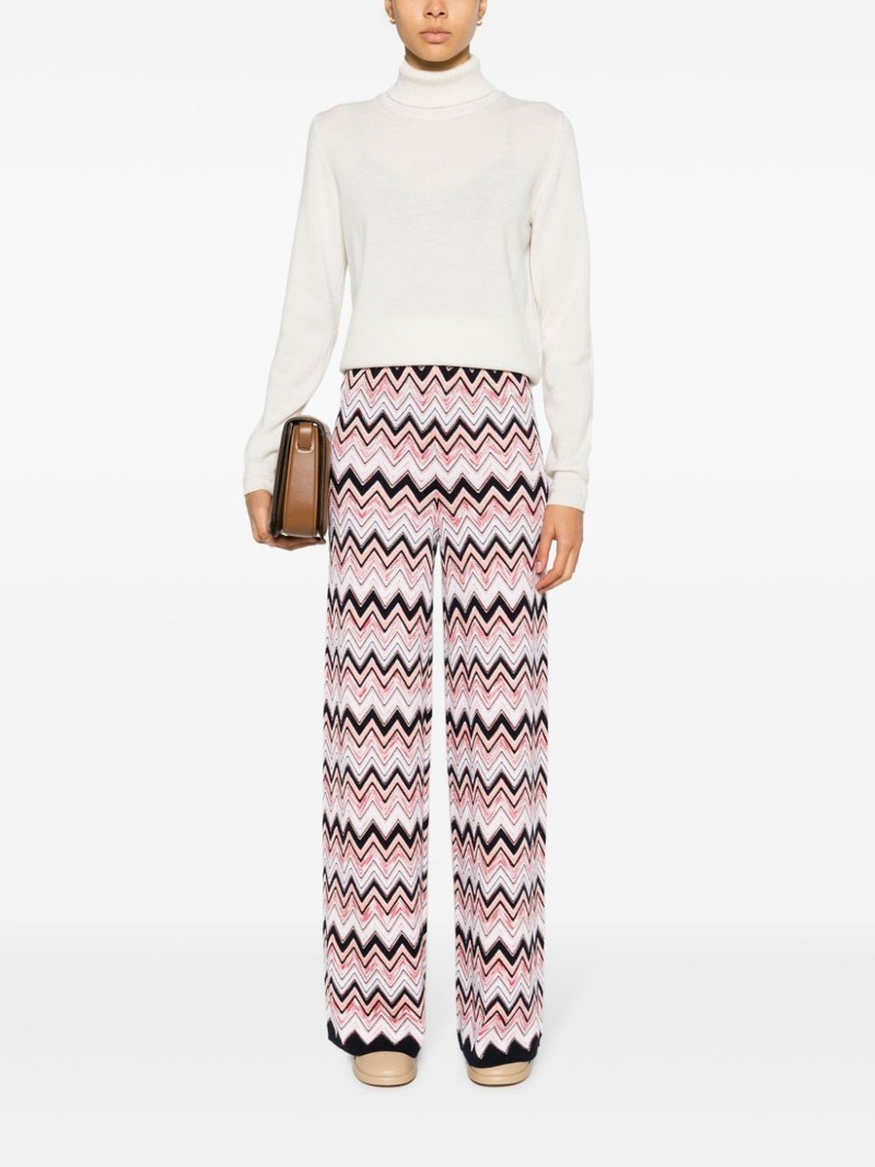 Missoni chevron-knit straight leg trousers outlook
