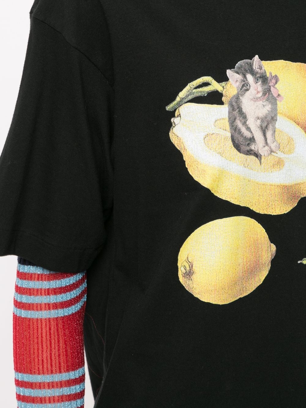 lemon cat print T-shirt - 5