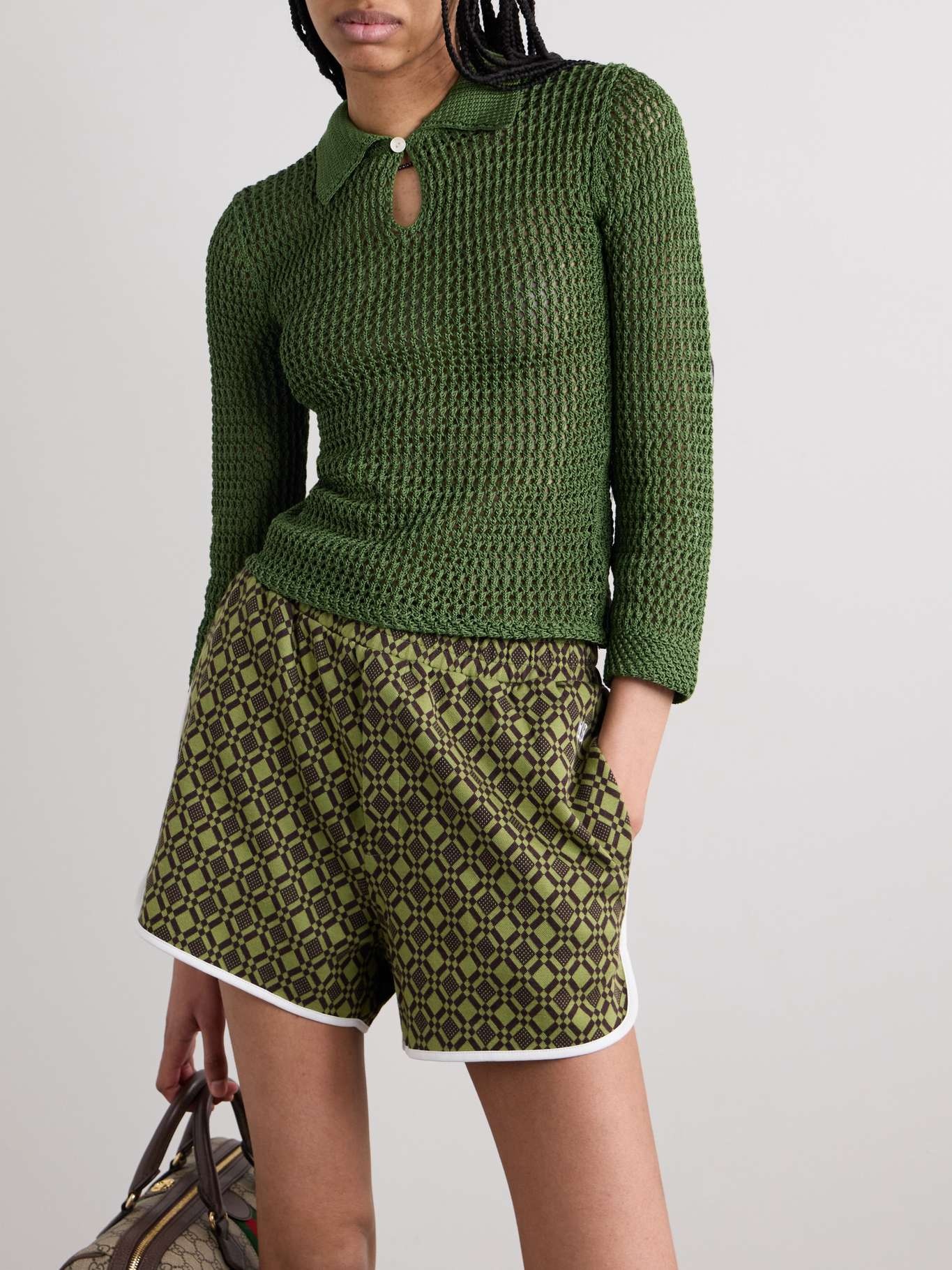 Willows crocheted cotton polo shirt - 3