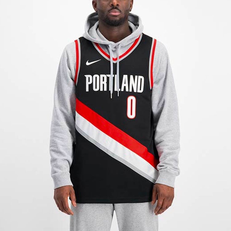 Nike NBA Basketball Jersey/Vest Jersey SW Fan Edition Blazers Lillard 0 Black CW3680-010 - 3