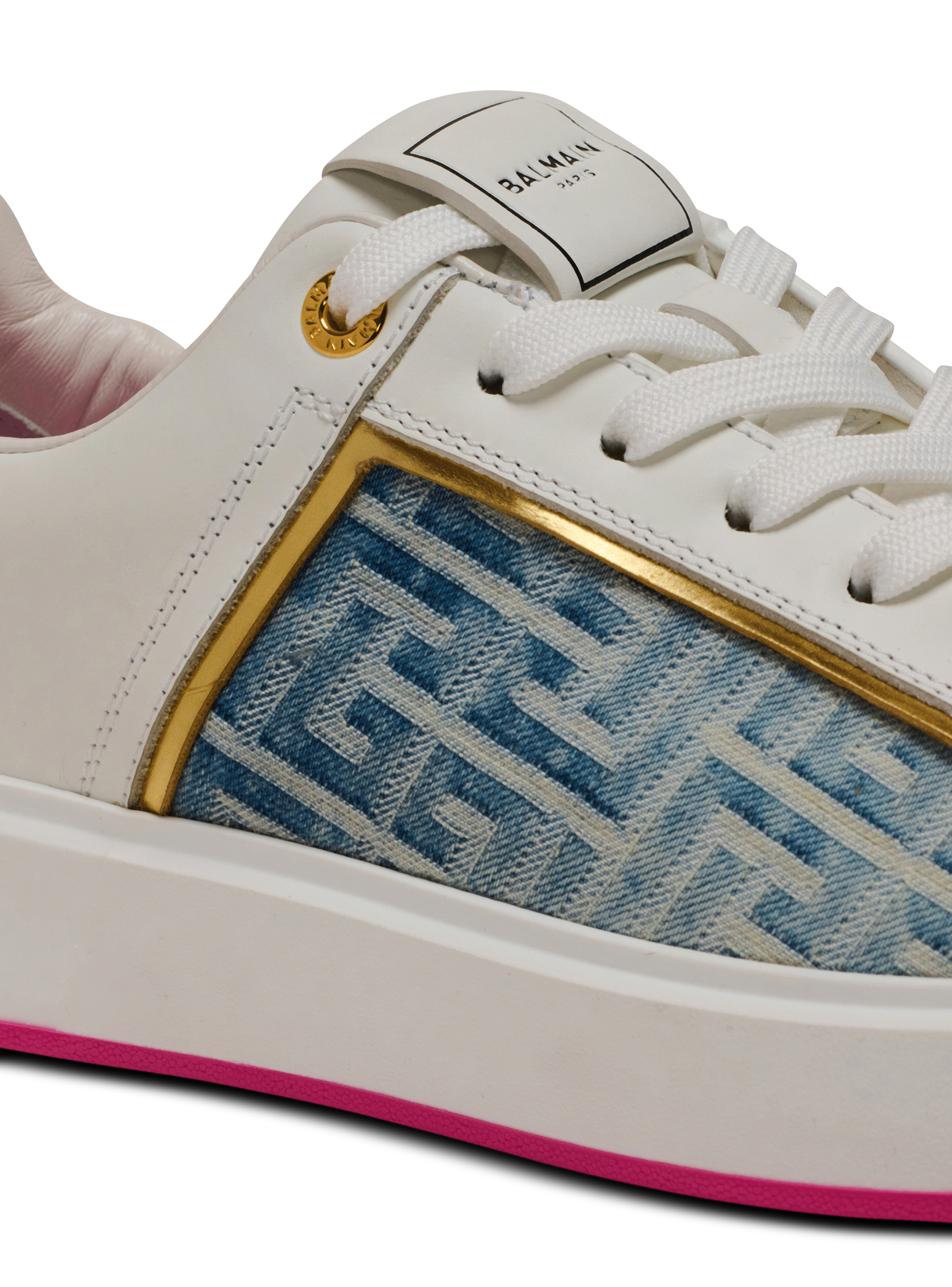 B-Court sneakers in leather and denim - 8