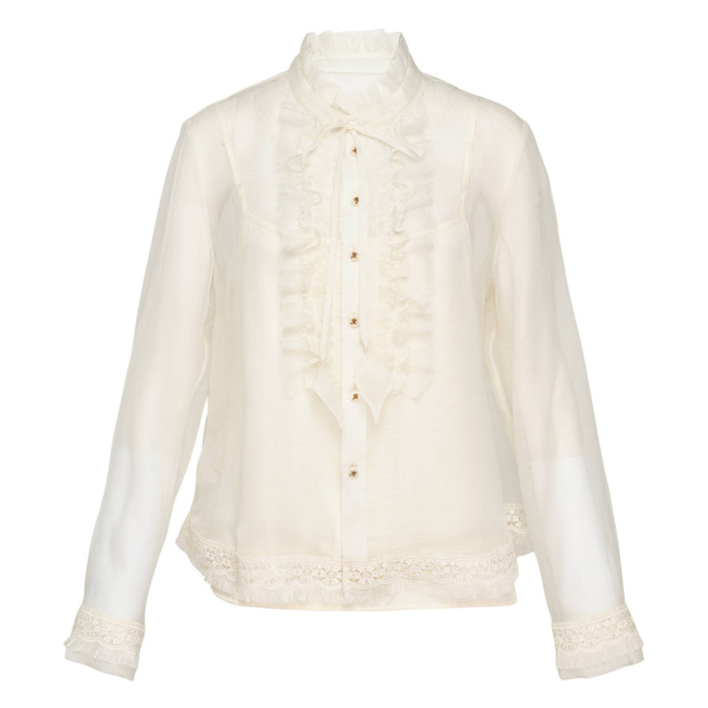 Silk Sheer Long Sleeve Shirt 1